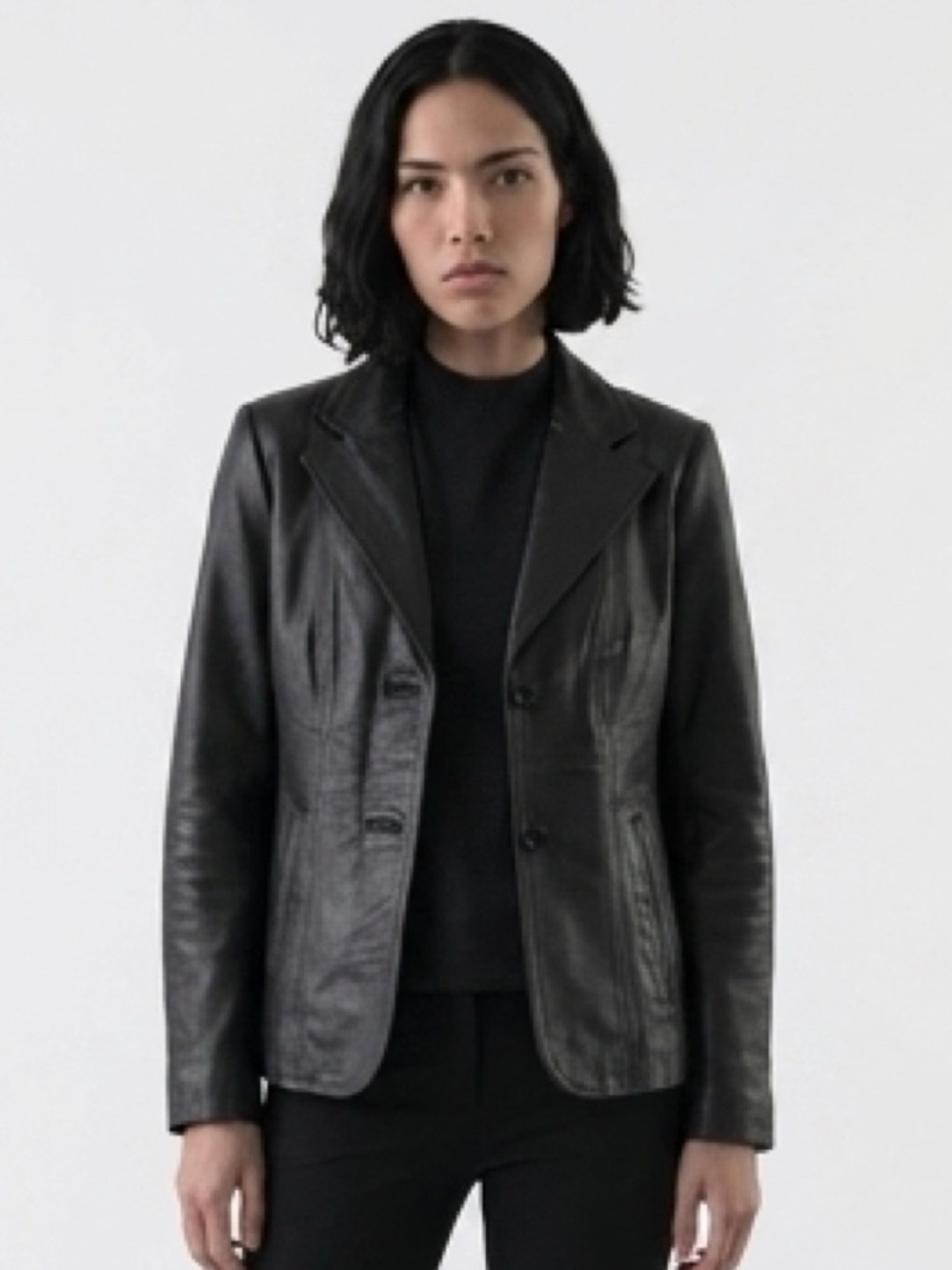 NWT - Women's 100% Genuine Lambskin Jacket Blazer - Black